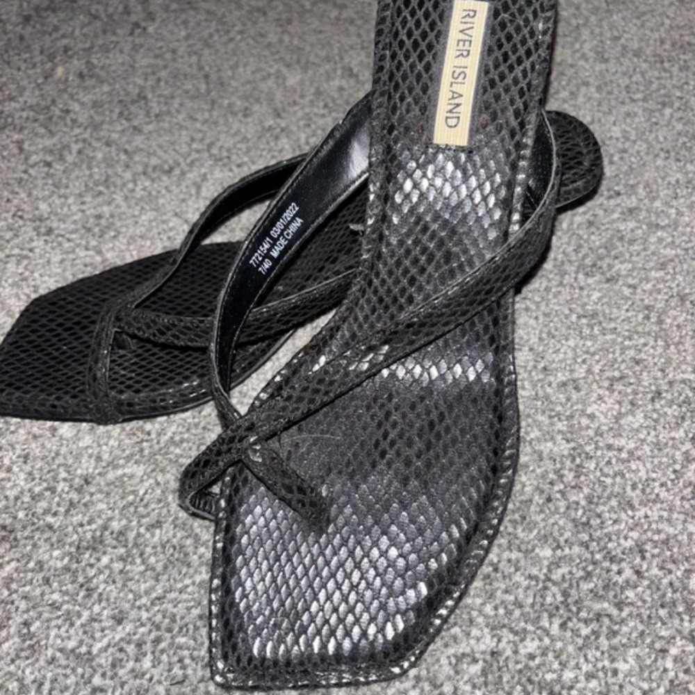 River Island Black Snakeskin Heels